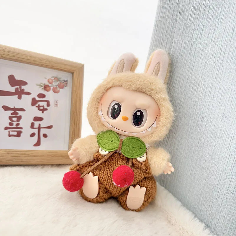 17cm Labubu Idol Doll Plush Doll Hand Hook Knitted Strap Skirt Pants No Doll Clothing Accessories Korean Kpop Exo Girl Gift