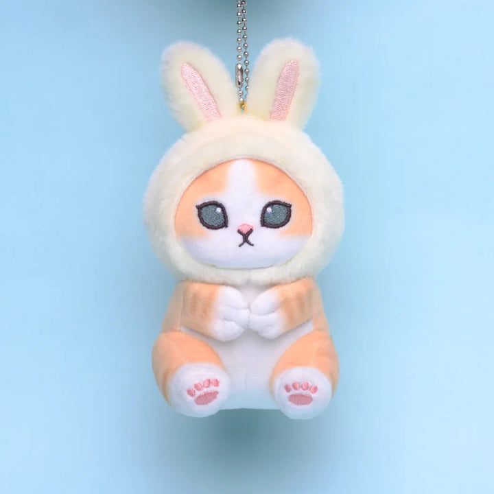 Japanese Cute Mofusand Cross Dressing Shark Rabbit Tempura Fried Shrimp Cat Plush Toys Kawaii Backpack Pendant Keychain Boy Gift
