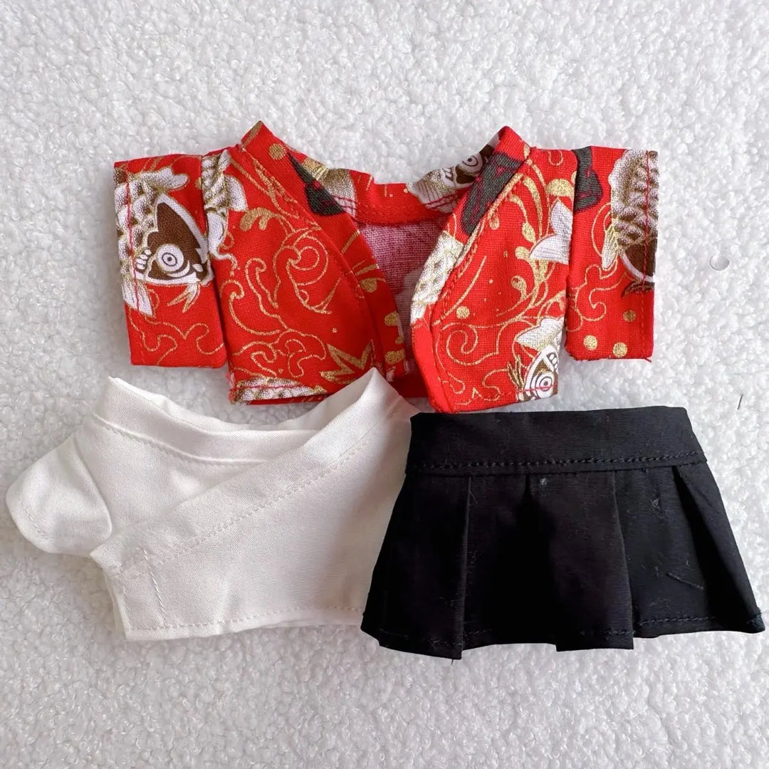 15/17cm Labubu 1st/2nd/3rd Generation Dolls Outfit Sitting Party Labubu Belt & Kimono Plush Doll'S Clothes Accessories