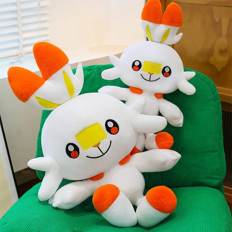 50/90cm Scorbunny Pokemon Large Plush Toys Anime Doll Cute Giant Pokémon Rabbit Cartoon Stuffed Plushie Pillow Gift for Kid Xmas