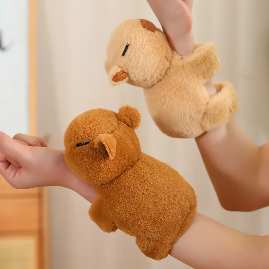 Animal Wristband Slap Bracelets Capybara Clap Circle Toys Slap Wrap Wristband Bracelet Capybara Plush Toy Kids Christmas Gift