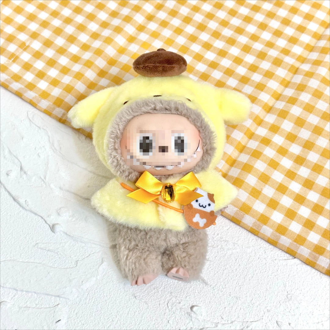 15cm kawaii Sanrio Plush Doll'S Clothes Cape Skirt Suit Cloak Set Accessories for labubu Outfit Clothing Kuromi Hat Accessory