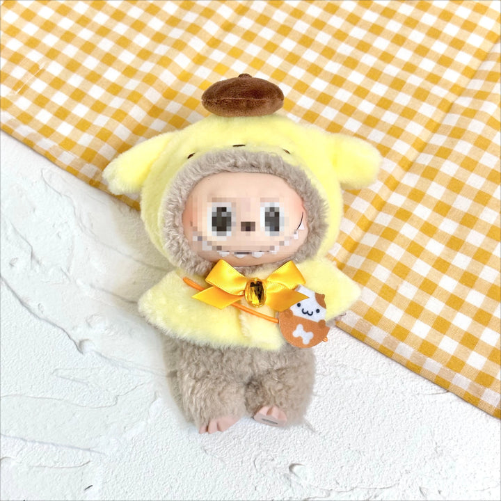 15cm kawaii Sanrio Plush Doll'S Clothes Cape Skirt Suit Cloak Set Accessories for labubu Outfit Clothing Kuromi Hat Accessory