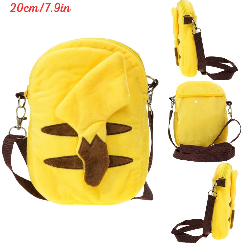 Kawaii Pokemon Pikachu Gengar Lucario Rowlet Plush Toys Bag Cute Anime Mimikyu Eevee Psyduck Peluche Dolls Shoulder Bags Gifts