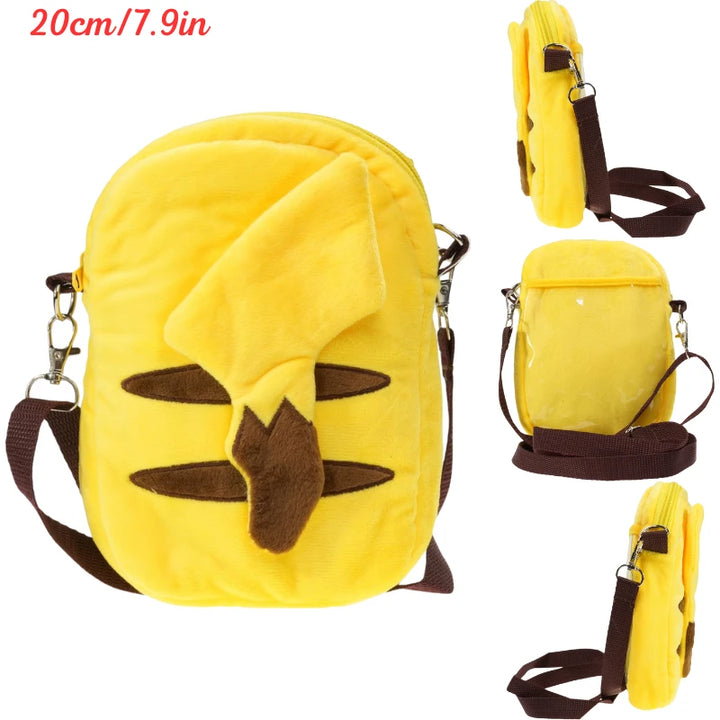 Kawaii Pokemon Pikachu Gengar Lucario Rowlet Plush Toys Bag Cute Anime Mimikyu Eevee Psyduck Peluche Dolls Shoulder Bags Gifts