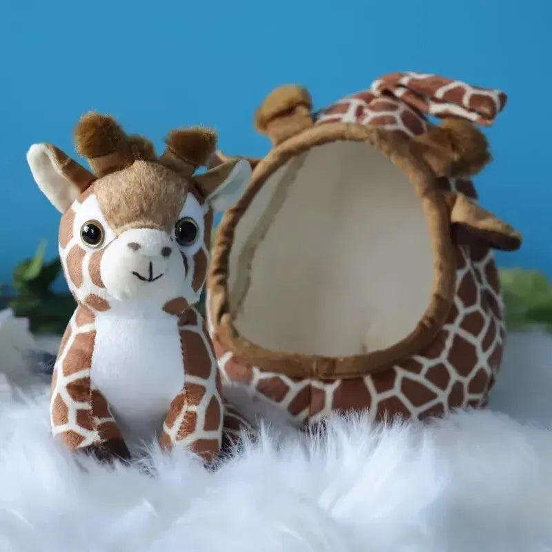 Lifelike Tiger Deer House Plush Toys Stuffed Forest Animals Nest Kawaii Doll Plushies Home Decor Christmas Gifts For Children