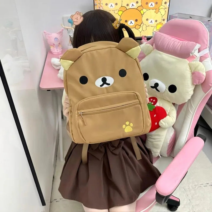 Cute Rilakkuma‌School Bag Cartoon Embroidered Backpack Children’s Variety Children’s Fun School Bag Students’ Christmas Gifts