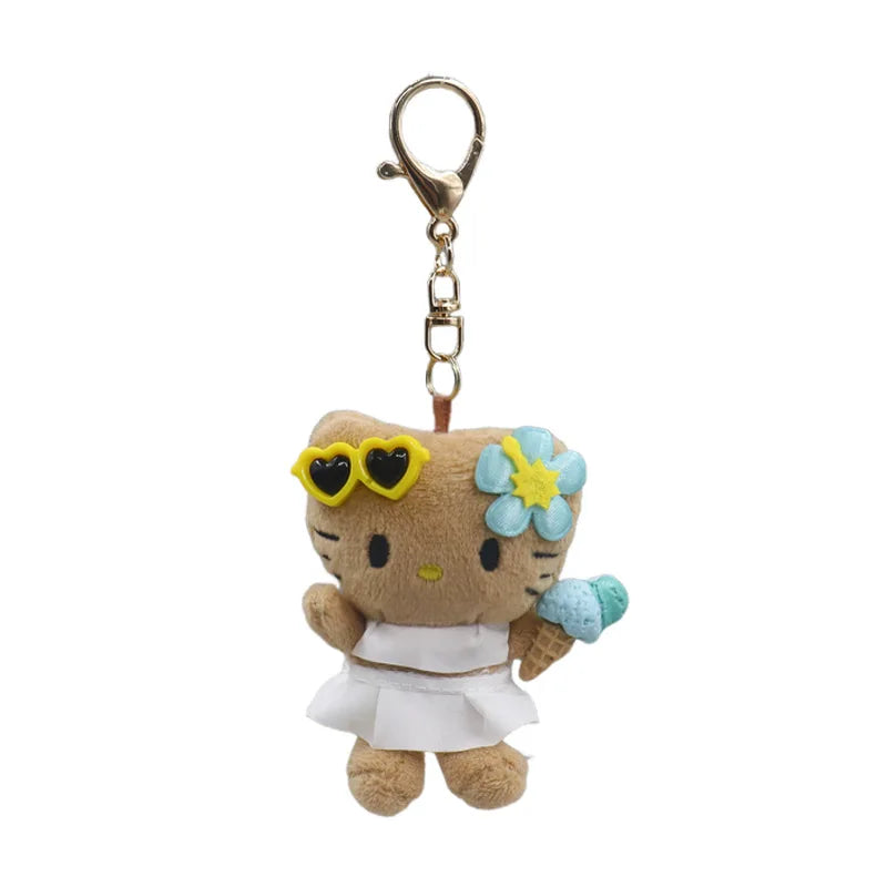 Kawaii Sanrio Hello Kitty Plush Toys Cute Cartoon Creative Tennis Keychain Backpack Pendant Girls Christmas Gifts Accessories