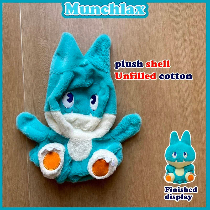 Pokemon Munchlax Snorlax Plush Toys Shell Pokémon Anime Plushie Unfilled 45-80cm Semi-finished Leather Holster Gifts Childrens