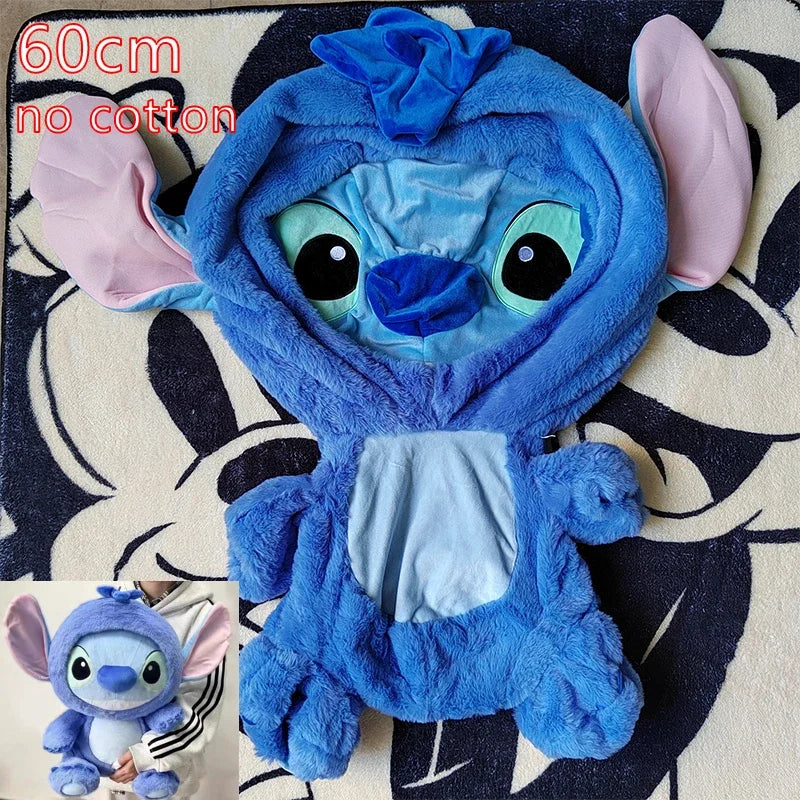 Disney Kawaii Lilo and Stitch Plush Toys Blueberries Anime Big Stich Doll Pillow Semi-finished Leather Holster Gift for Kids