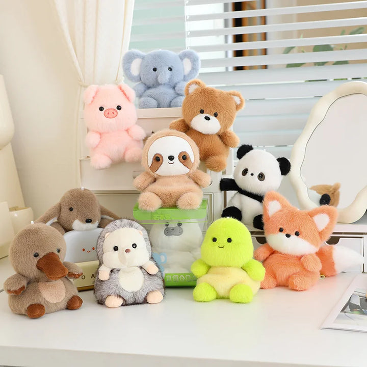 Kawaii Soft Animal Series Plush Doll Elephant Turtle Hedgehog Duck Pig Bear Panda Plush Baby Sleep Appease Doll Kids Gift