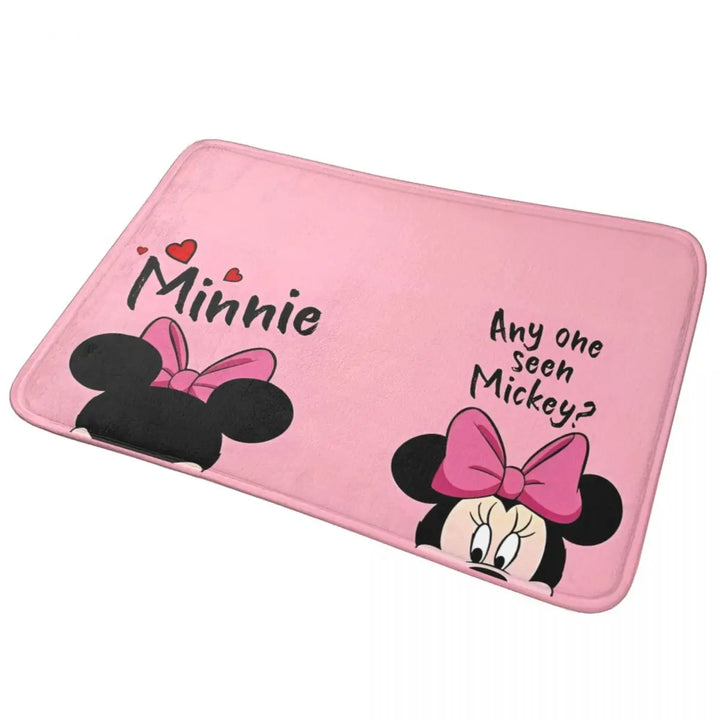 Cute Minnie Cartoon Bathroom Rugs Mat Quick Dry Mickey Bath Rugs Mats Carpet Non-Slip for Shower Tub