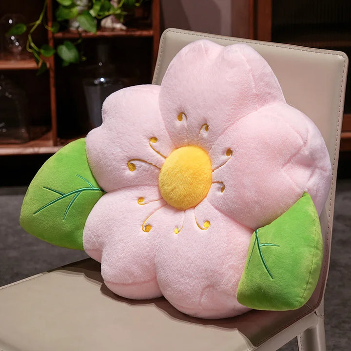 Cozy Flower Sofa Cushion Pink Sakura Shaped Floor Mat Office Home Decorative Comfortable Sakura Pillow Relocation Gifts Friends