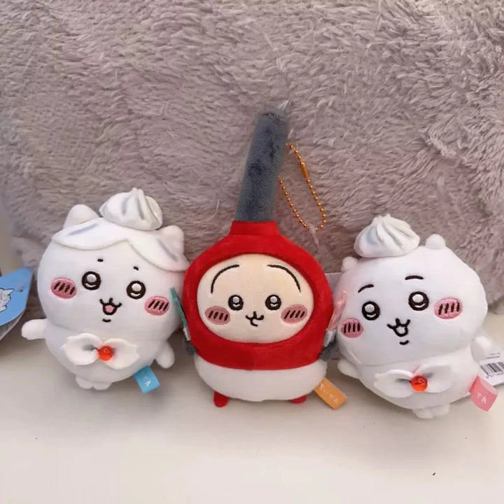 Cartoon Chiikawas Kawaii Birthday Series Lighter Usagi Cream Hachiware Keychain Plush Keychain knapsack bag Pendant Doll Gift