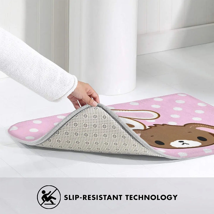 Cute Sugar Rabbit Sugarbunnies Memory Foam Bath Mat Rug Non-Slip Ultra Soft Bathroom Floor Rugs Carpet For Kitchen Shower Bath