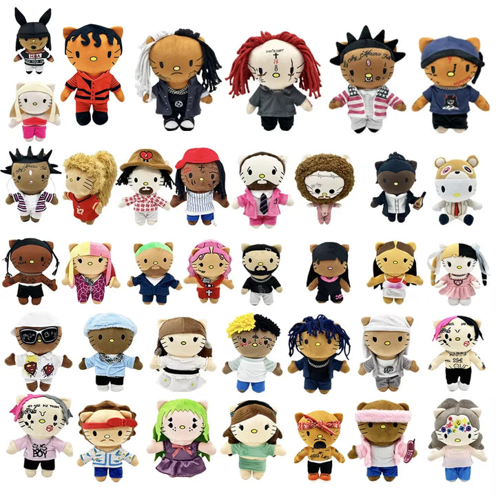 2025 New Hello Kitty Lil peep Kanye Tylerthecreator Plush Toy Doll with Clothes Stuffed Soft Plush Toys Fans Collect Gifts