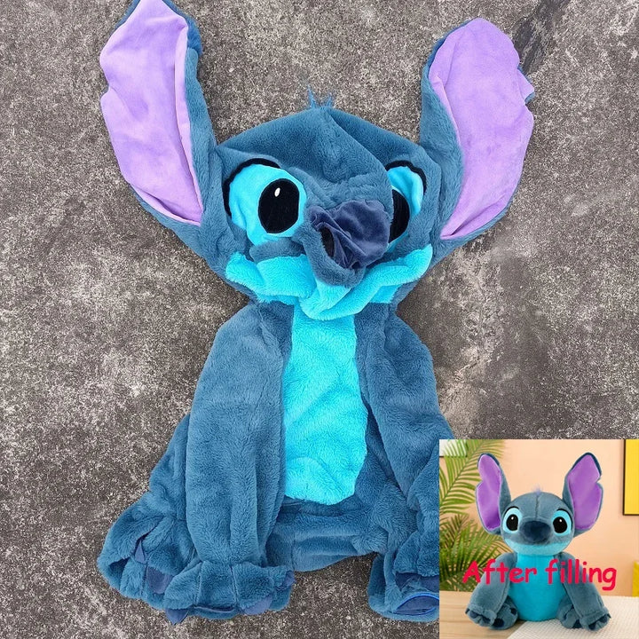 25/100cm Disney Stitch Plush Toy Leather Case Holster Anime Plushie Cute Large Doll Stich Not Stuffed Semi-finished Plushie Toys