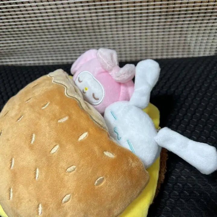 Sanrio Kawaii My Melody Cinnamoroll Japanese Cartoon Hangyodon Baby Sleeping Bag Fish Plush Toys Backpack Pendant Keychain Gift