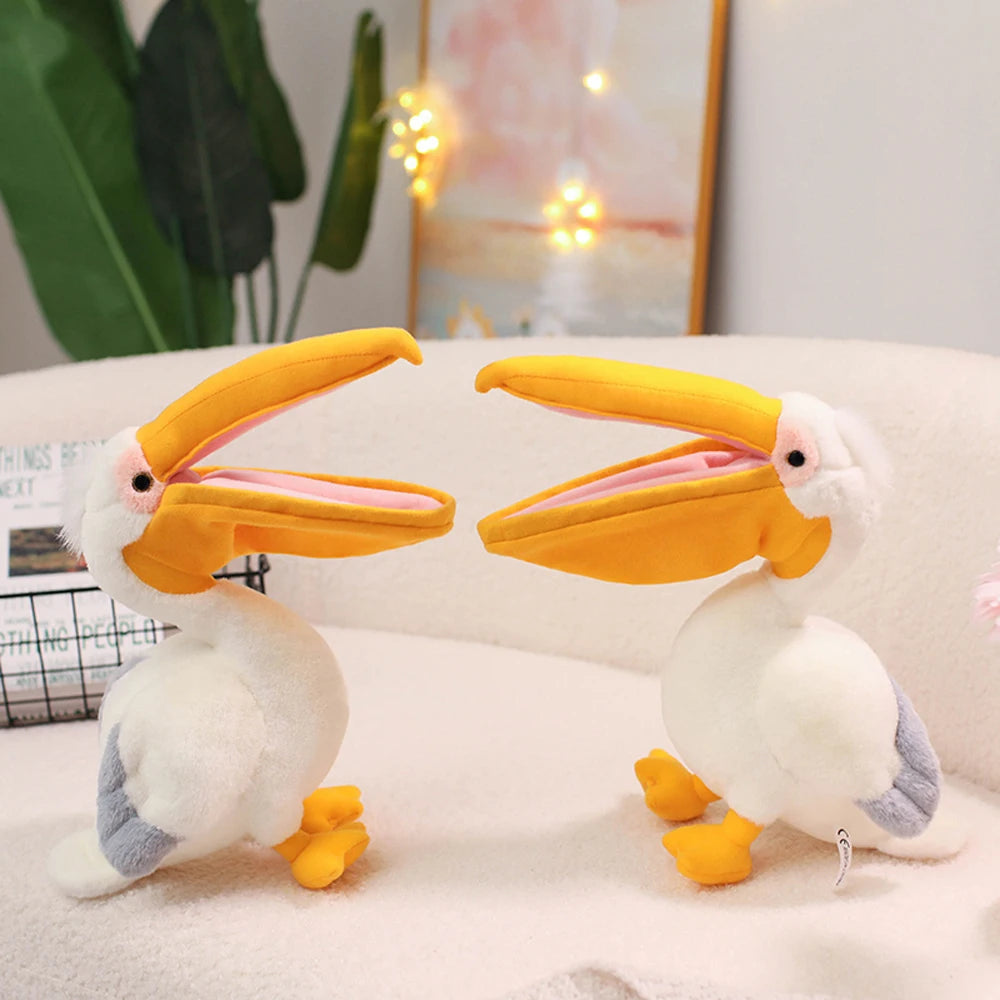 Cartoon Pelican Plush Toys Realistic White Pelican Stuffed Bird Animal Soft Dolls Promotional Cheap Christmas Birthday Gifts