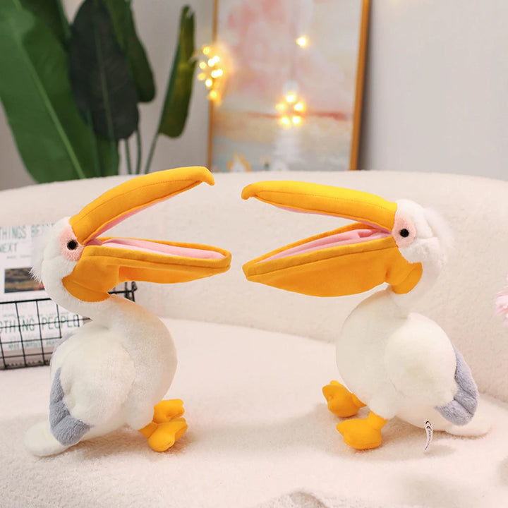 Cartoon Pelican Plush Toys Realistic White Pelican Stuffed Bird Animal Soft Dolls Promotional Cheap Christmas Birthday Gifts