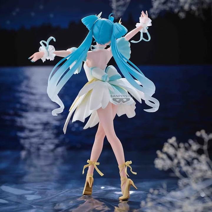 13cm Miku Anime Figure Hatsune Miku Classic Dance Swan Lake Action Figure Pvc Original Banpresto Model Collection Toy Customized