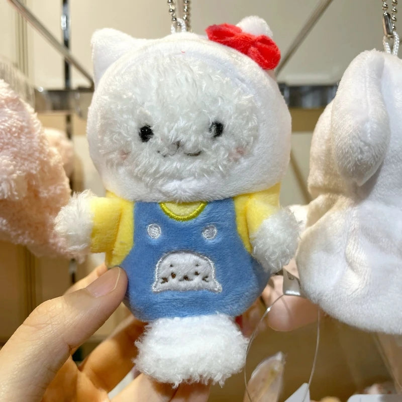 kawaii Little Otter Pendant Doll keychain Sanrios Plush Doll Pendant cartoon hello kitty Bag Pendant cute dress up Accessories