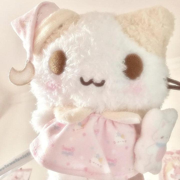 Masyumaro Fluffy Fuwa Nyanko Cat Plush Doll Pajama Suit Doll Anime Kawaii Plush Doll Mascot Keyring Keyholder Girl Birthday Gift