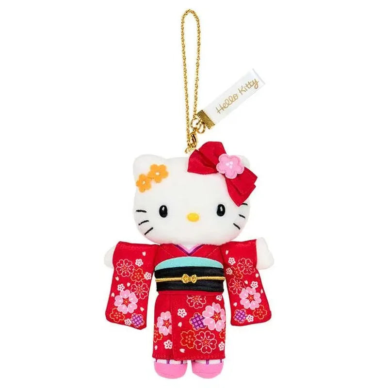 Kawaii Sanrio Hello Kitty Long Leg Dress Up Kimono Little Bear Plush Toys Keychain Cute Cartoon Backpack Pendant Decoration Gift