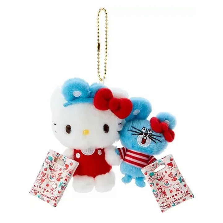 Sanrio Hello Kitty Cinnamoroll Plush Toys Kawaii Kuromi My Melody Doll Bag Pendant Pom Pom Purin Keychain Friend Birthday Gift
