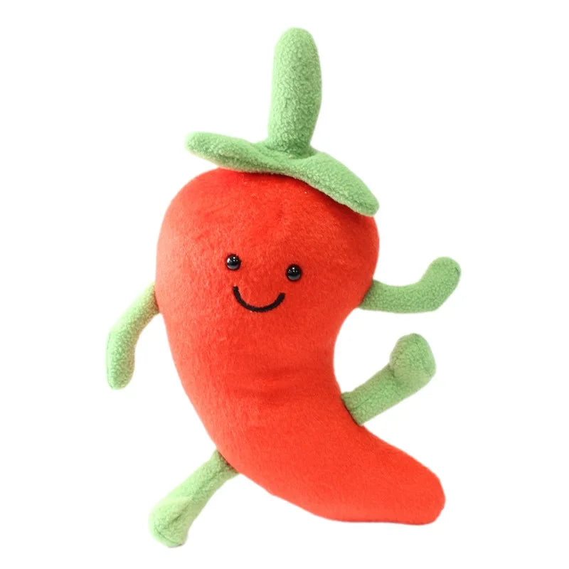 New Creative Cute Children Fruit Vegetable Plush Toys Realistic Carrot Dolls Parent-Child Educational Soft Stuffed Playtime