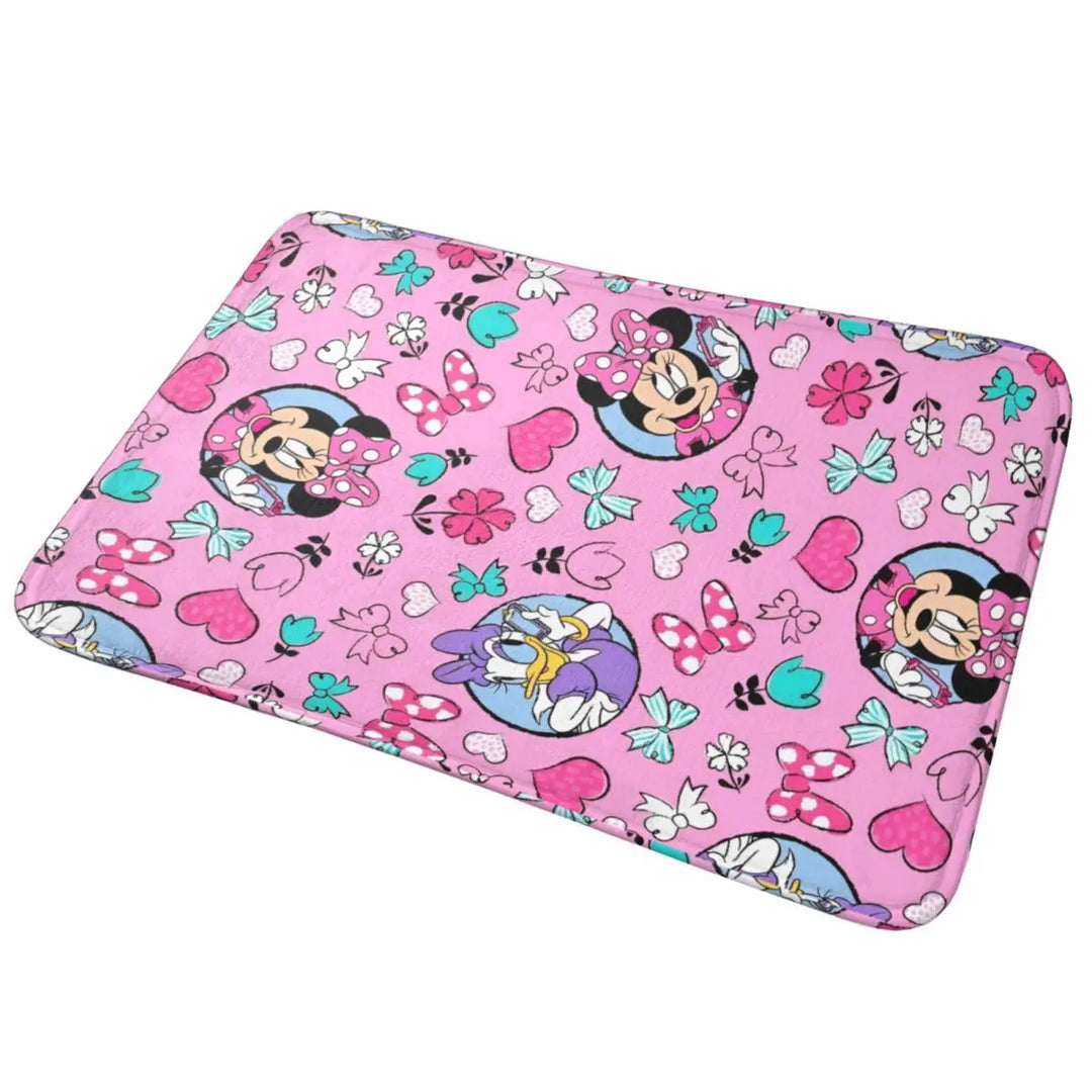 Cute Minnie Cartoon Bathroom Rugs Mat Quick Dry Mickey Bath Rugs Mats Carpet Non-Slip for Shower Tub