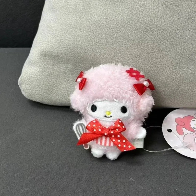 NEW Ctue My Melody Plushies My Sweet Piano Plush Keychain Sweet bowknot nurse Sanrio Piano Sheep Plush doll Keyring Bag Pendant