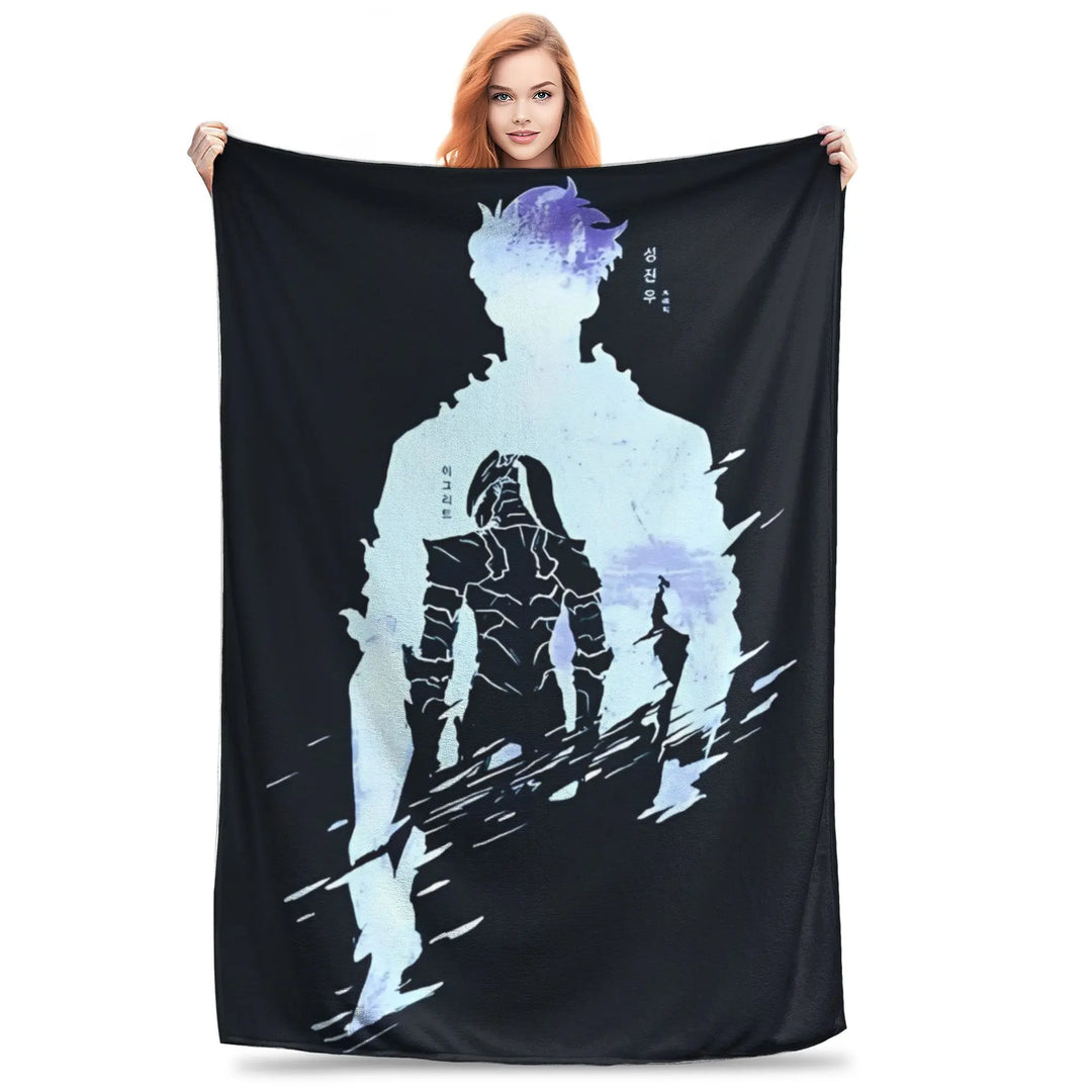 Solo S-ung Jin-woo Leveling Flannel Blanket Anime Novelty Throw Blankets for Home Hotel Sofa  200x150cm Quilt