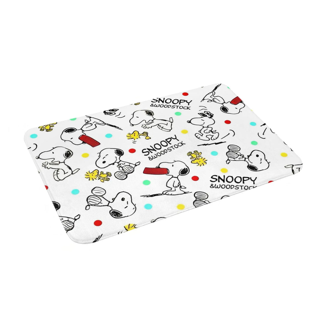 Snoopy Woodstock Bathroom Rugs Mat Extra Soft and Absorbent Cartoon Bath Rugs Mats Carpet Non-Slip for Kitchen Shower