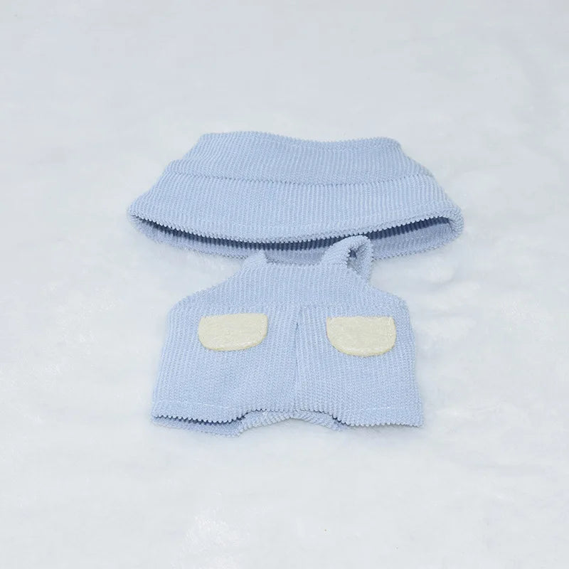 Labubu Doll Clothes Bucket Hat Overalls Dress Up Accessories 15/17cm Plush Doll'S Clothes Replacement