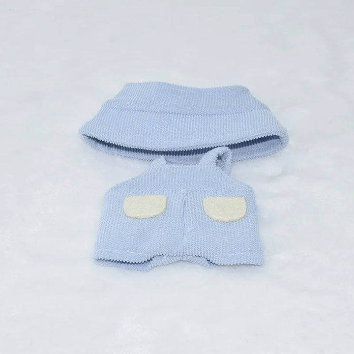 Labubu Doll Clothes Bucket Hat Overalls Dress Up Accessories 15/17cm Plush Doll'S Clothes Replacement