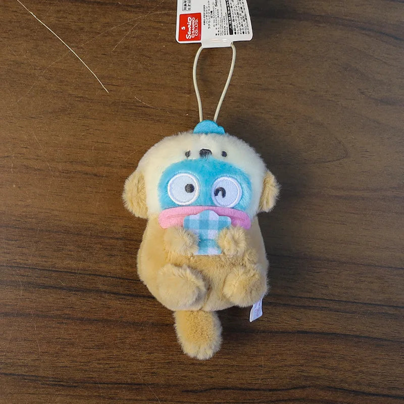 10cm Anime Cartoon Sanrio Hangyodon Plush Keychain Sea Otter dress up kawaii Hangyodon Doll Cute Backpack Pendant Girls Gift