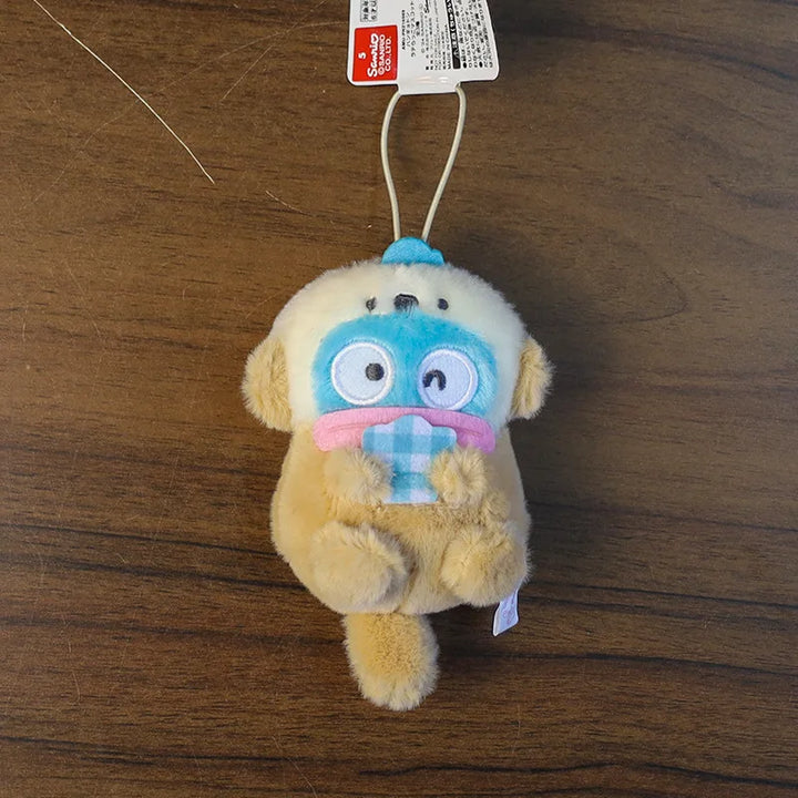 10cm Anime Cartoon Sanrio Hangyodon Plush Keychain Sea Otter dress up kawaii Hangyodon Doll Cute Backpack Pendant Girls Gift