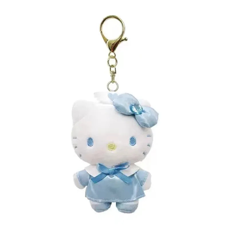 Sanrio Hello Kitty Angel Nurse Plush Toys Kawaii Telescopic Keychain Backpack Pendant Accessories Girls Festival Theme Gifts