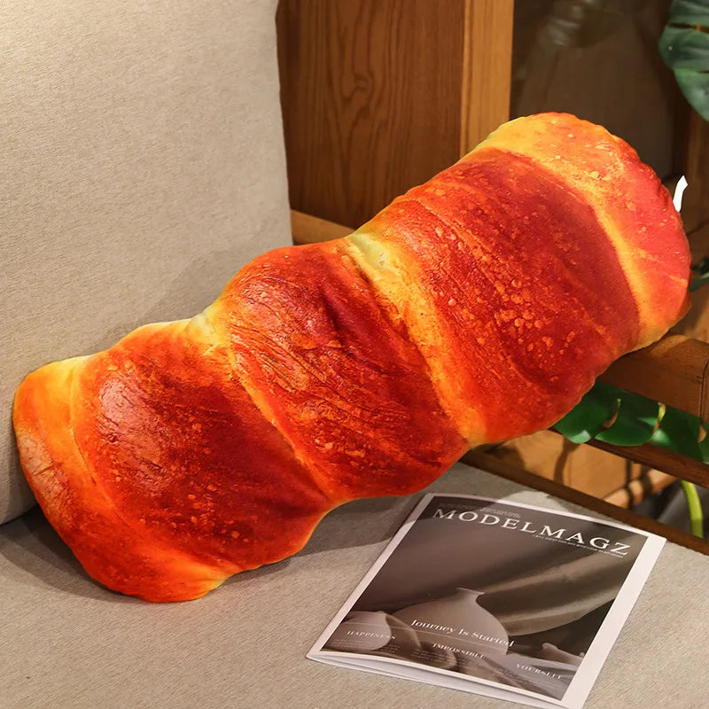 BakeryFun Plush Toys Hotdog Croissant Baguette Twist Bread Pillows Simulated Pastry Cushion Creative Gifts for Girls Room Decor