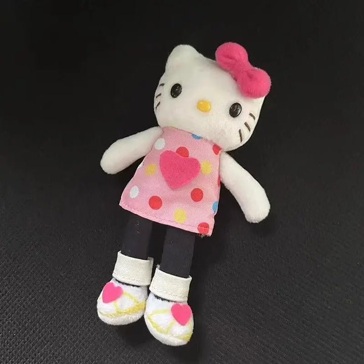 Sanrio Hello Kitty Plush Toys Kawaii Long Leg Jeans Kt Keychain Backpack Pendant Doll Girl Birthday Gift Peripheral Decoration
