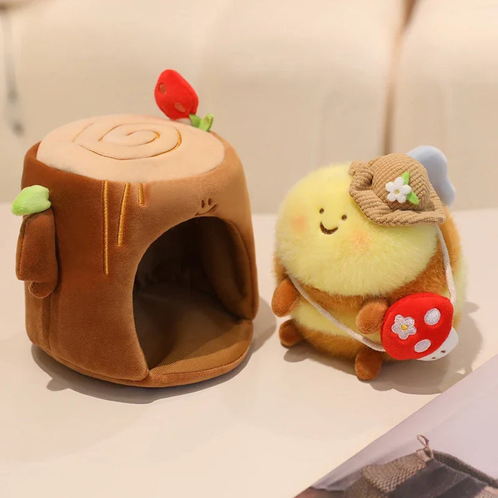 Cute Bee Plush Toy Stuffed Insect Bee Hold Dog Tail Grass Small Pendant Soft Doll Super Soft Honey Bee Pillow Birthday Gifts