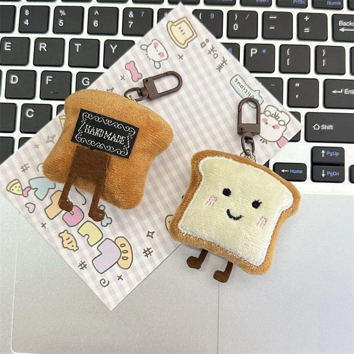 Toast Bread Pendant Cute Cartoon Plush Small Figure Bag Decoration Kawaii Creative Expression Nice Present