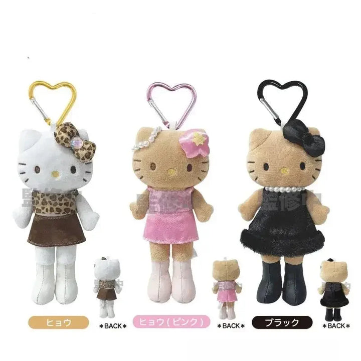 Kawaii Sanrio Long Legs  Hello Kitty black skin Plush Keychain Pendant Cute Cartoon 11/13/16CM Doll Toy Backpack Pendant Gift