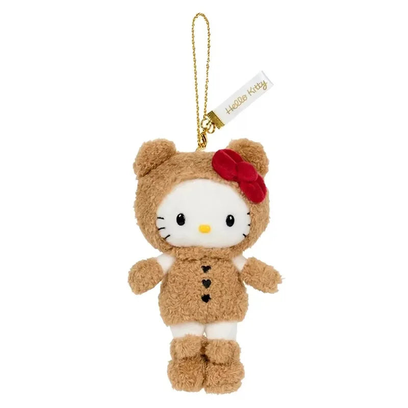 Kawaii Sanrio Hello Kitty Long Leg Dress Up Kimono Little Bear Plush Toys Keychain Cute Cartoon Backpack Pendant Decoration Gift