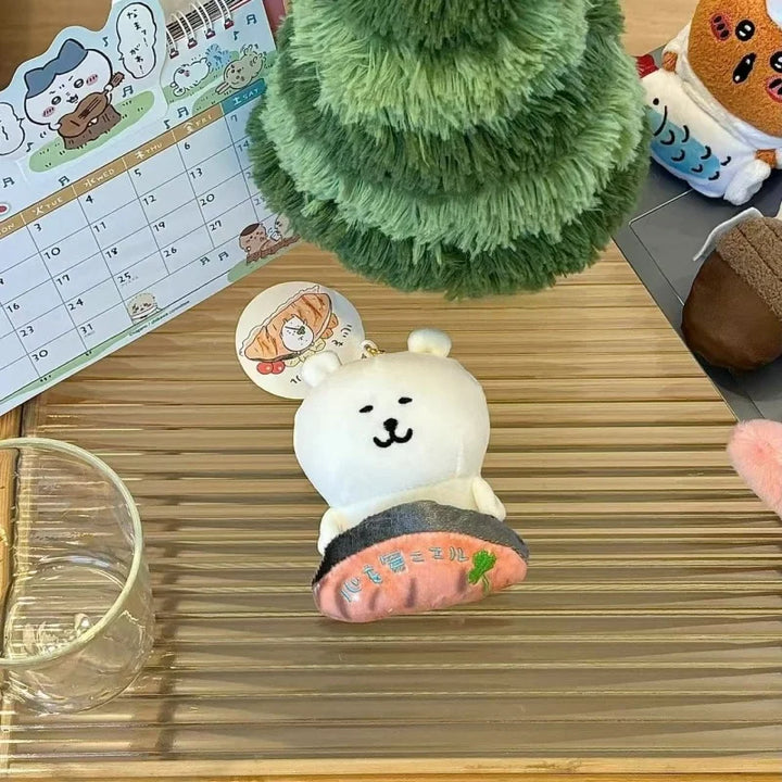 Anime Joke Bear Plush Doll Pendant Creative Naganos Polar bear Bag Pendant Kawaii Soft Stuffed Keychain Accessories Girly Heart