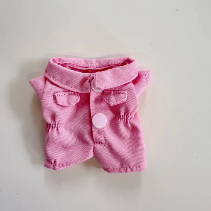 Fashion 17cm Labubu 1st/2nd/3rd Gen Cute Bunny Outfits Pink Bow Set Colorful Cargo Onesie Shoes Sitting Party Doll Clothes