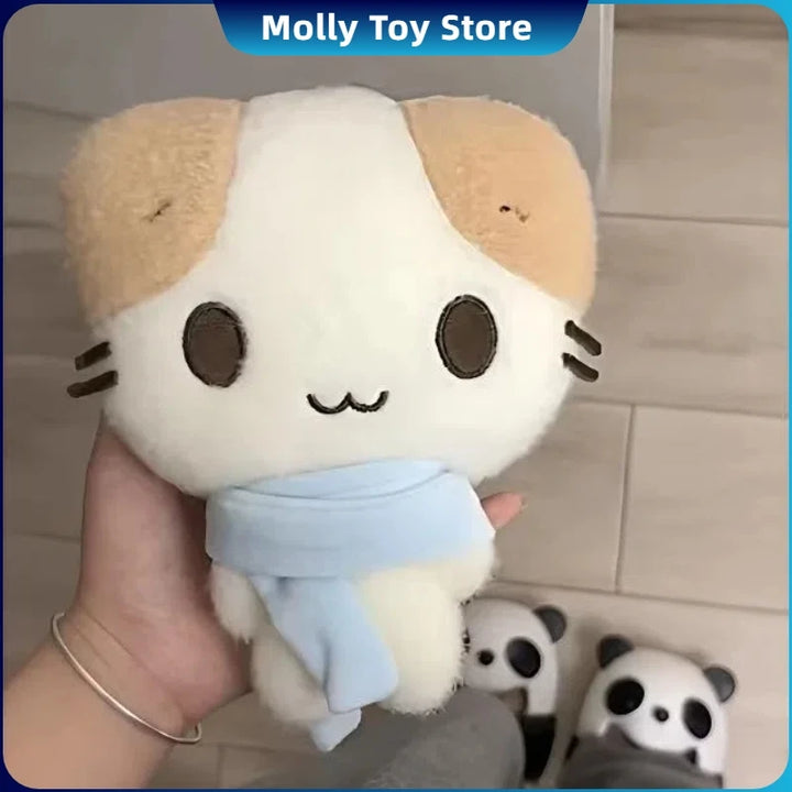 Masyumaro Fluffy Fuwa Nyanko Cat Plush Keychain Charm Keychain Anime Kawaii Women Bag Keychains Mascot Keyring Keyholder Custom