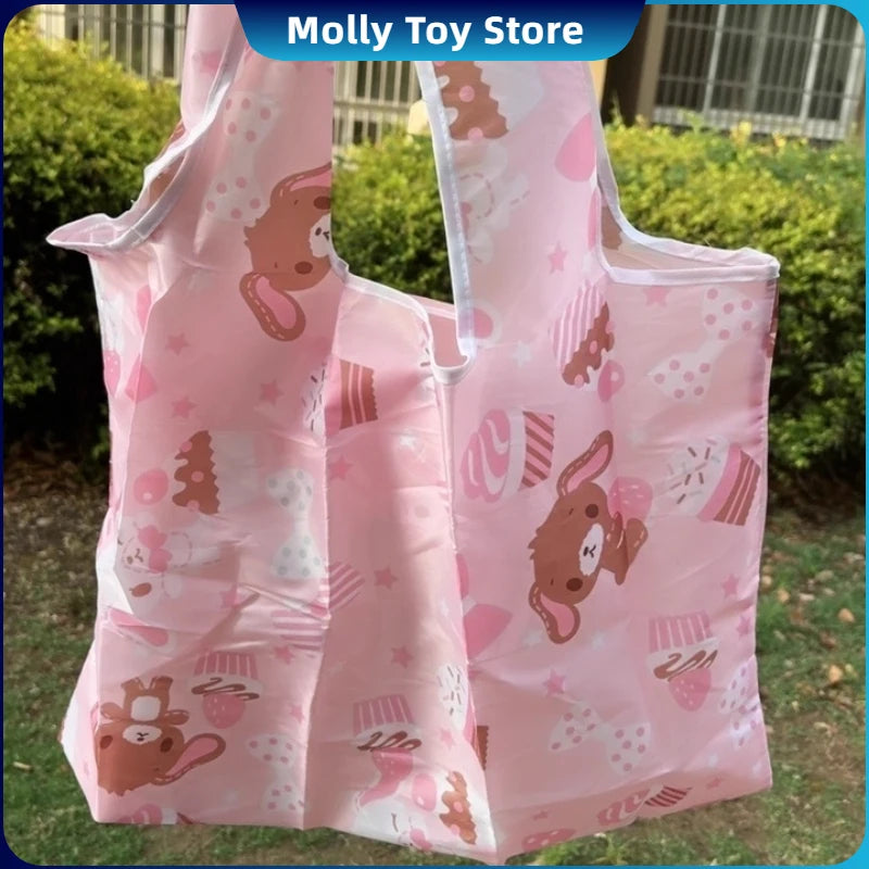My Melody Sugarbunnies Masyumaro Shopping Bag Cartoon Cute Storage Bag Collapsible Handbag Shoulder Bag Lunch Bag Shopping Bag