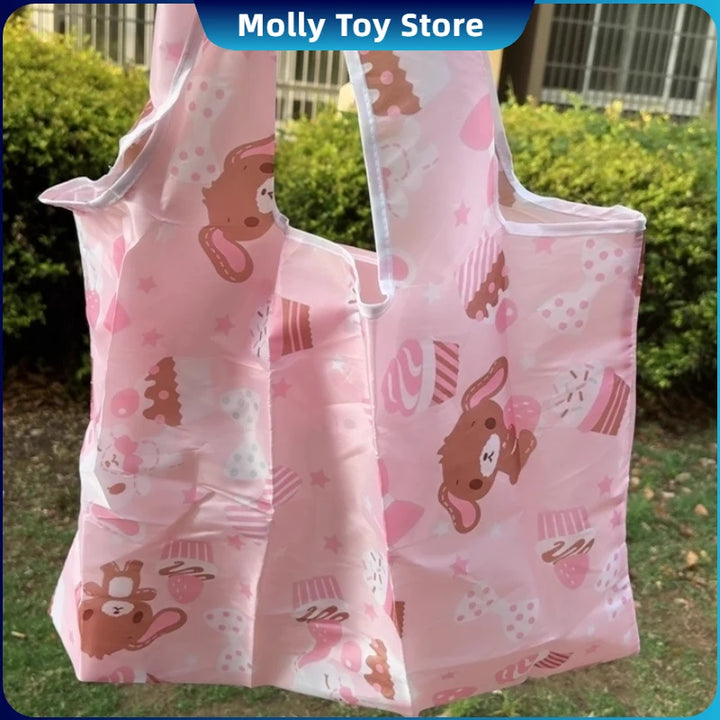 My Melody Sugarbunnies Masyumaro Shopping Bag Cartoon Cute Storage Bag Collapsible Handbag Shoulder Bag Lunch Bag Shopping Bag